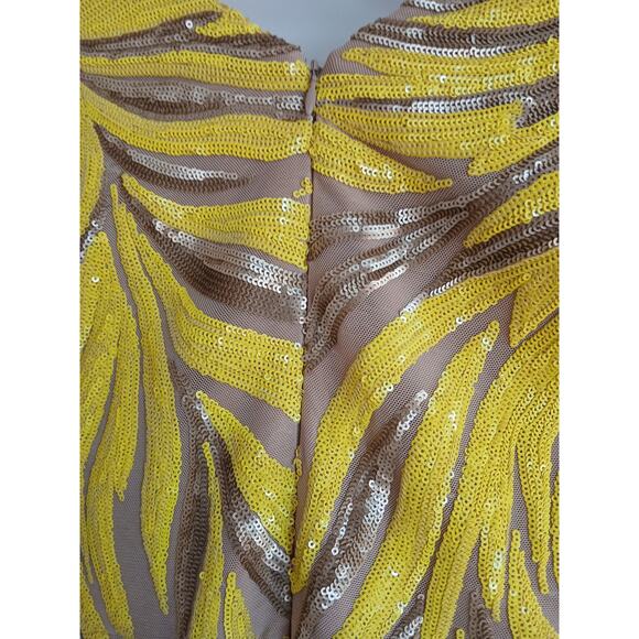 Dress the Population Yellow and Tan Midi Dress - Picture 5 of 7